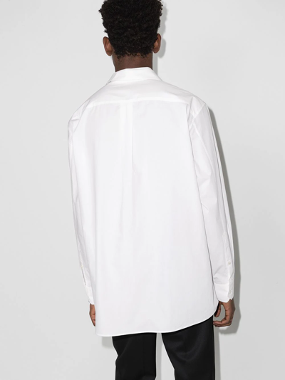 Shop Valentino Oversize Collar Shirt In Weiss
