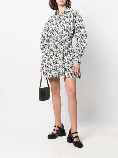 Shop Philosophy Di Lorenzo Serafini Floral Shirt Dress In Weiss