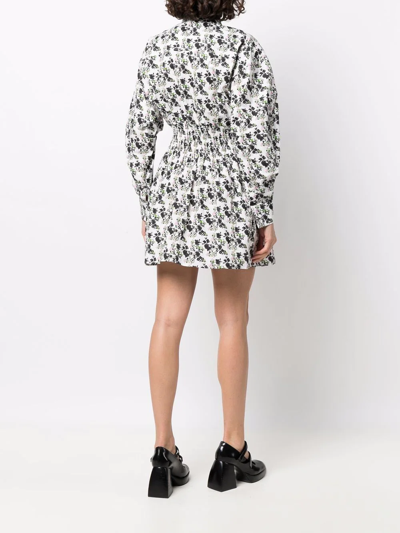 Shop Philosophy Di Lorenzo Serafini Floral Shirt Dress In Weiss
