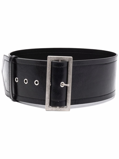 Shop Philosophy Di Lorenzo Serafini Wide Buckle Belt In Schwarz