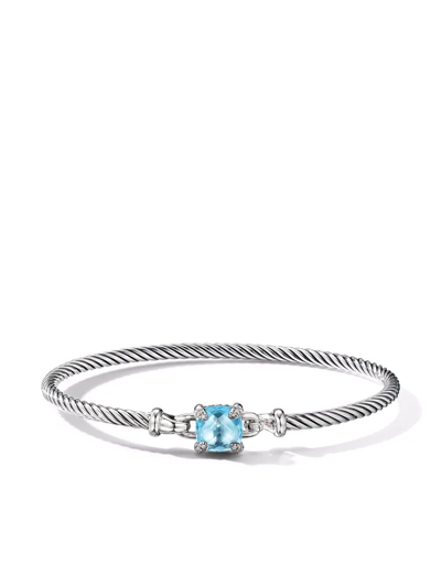 Shop David Yurman Sterling Silver Chatelaine Topaz And Diamond Bracelet