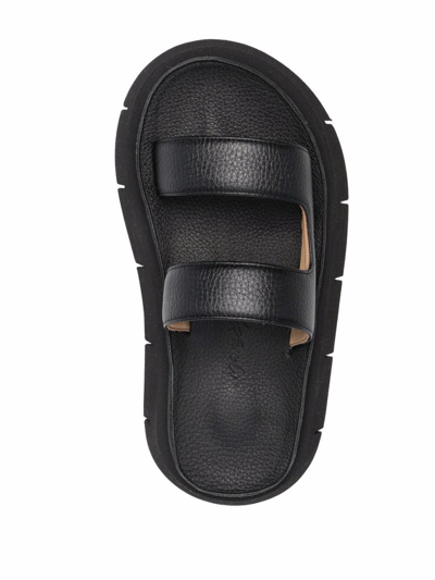 Shop Marsèll Slip-on Leather Sandals In Schwarz