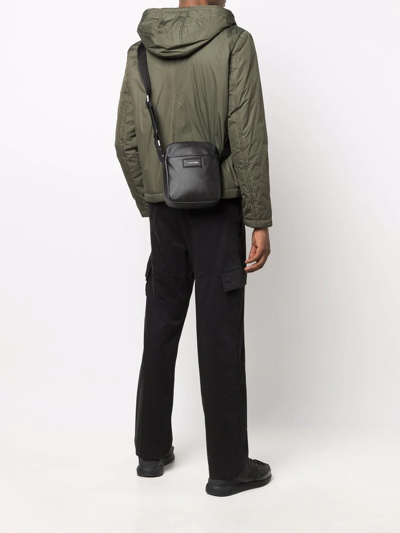 Shop Calvin Klein Reporter Faux-leather Messenger Bag In Schwarz