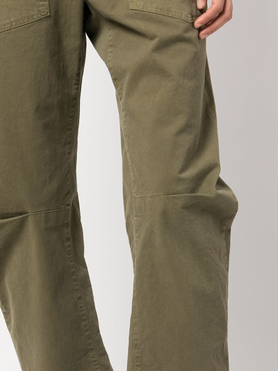 Shop Nili Lotan Shon Seam-detail Trousers In Grün