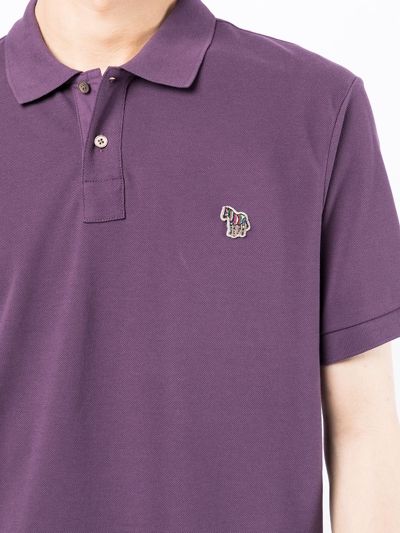 Shop Ps By Paul Smith Embroidered-logo Polo Shirt In Violett