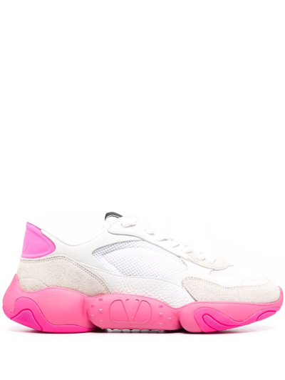 Shop Valentino Bubbleback Low-top Sneakers In Weiss