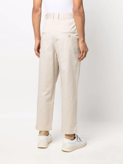 Shop Isabel Marant Wide Leg Cotton Chino Trousers In Nude