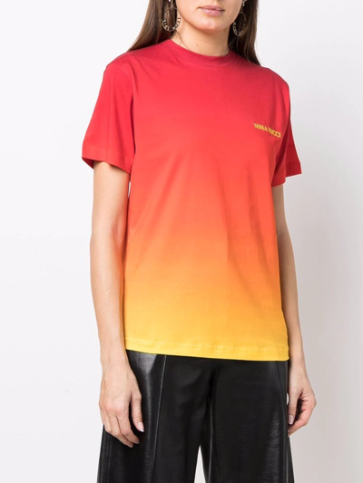 Shop Nina Ricci Gradient-effect T-shirt In Rot