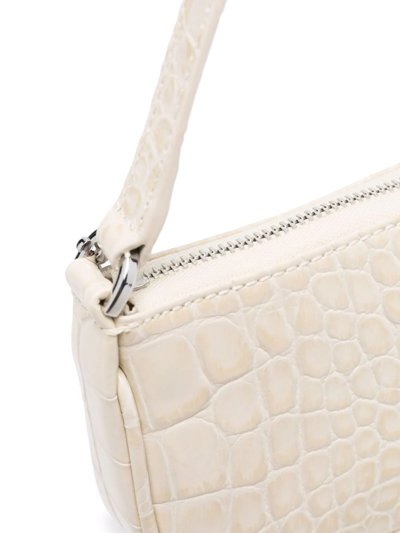 Shop By Far Mini Rachel Crocodile-effect Shoulder Bag In Nude