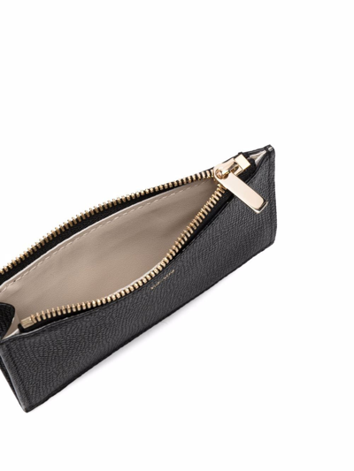 Valextra Zip-up Leather Wallet In Schwarz