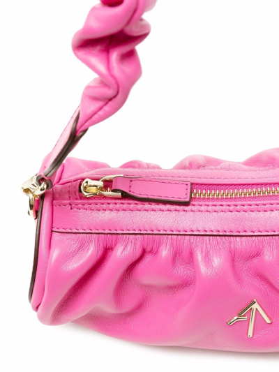 Shop Manu Atelier Mini Cylinder Leather Tote Bag In Rosa