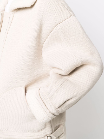 Shop Barrie Woven Bomber Jacket In Nude