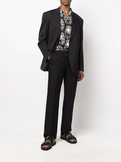 Valentino Single-breasted Virgin Wool-blend Blazer In Schwarz