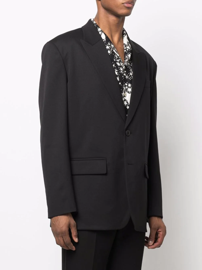 Valentino Single-breasted Virgin Wool-blend Blazer In Schwarz
