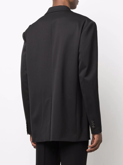 Valentino Single-breasted Virgin Wool-blend Blazer In Schwarz