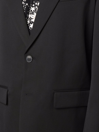 Valentino Single-breasted Virgin Wool-blend Blazer In Schwarz