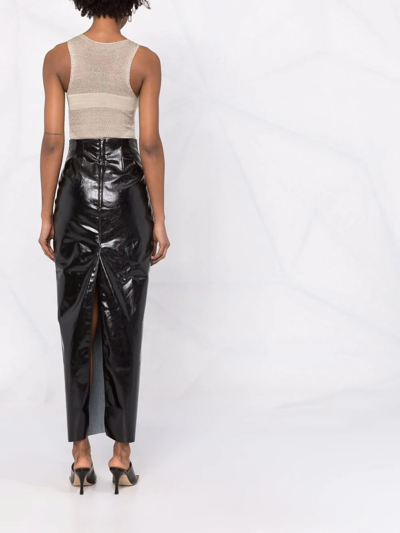 Shop Rick Owens Faux-leather Long Pencil Skirt In Schwarz