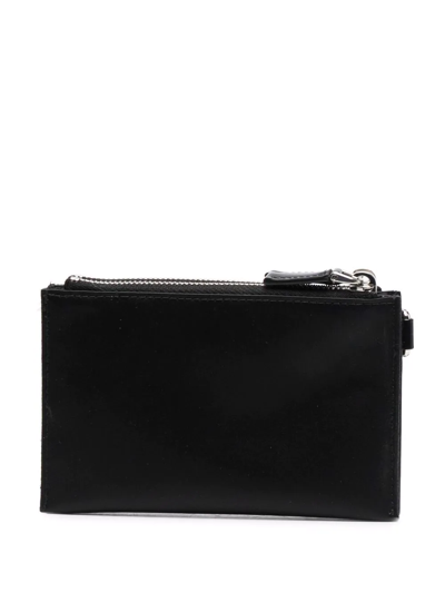 Prada Logo Plaque Zip-up Wallet In Schwarz