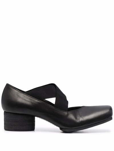 Shop Uma Wang Cross-strap Square Toe Pumps In Schwarz