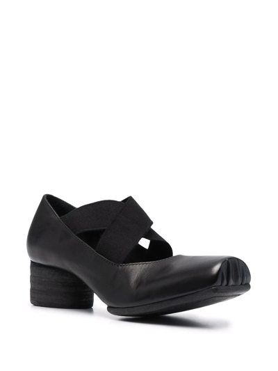 Shop Uma Wang Cross-strap Square Toe Pumps In Schwarz