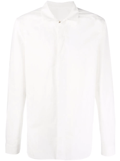 Shop Rick Owens Plain Long-sleeve Shirt In Weiss