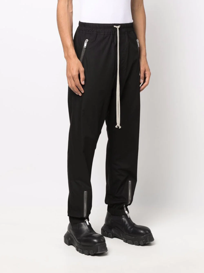 Shop Rick Owens Elasticated-waist Zip-details Trousers In Schwarz
