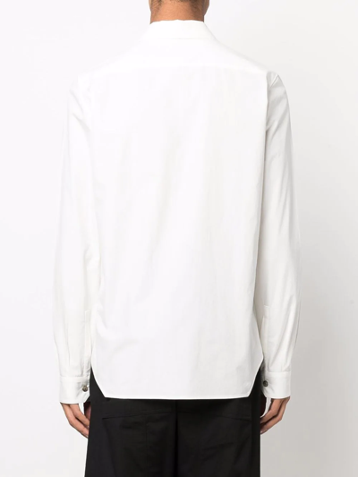 Shop Rick Owens Plain Long-sleeve Shirt In Weiss