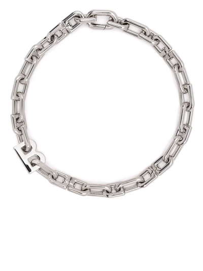 Shop Balenciaga B Chain Necklace In Silber