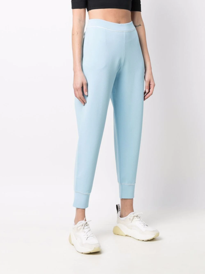 Stella Mccartney Tapered Cropped Trousers In Blau