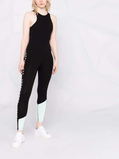 Shop Dkny Logo-print High-waisted Leggings In Schwarz