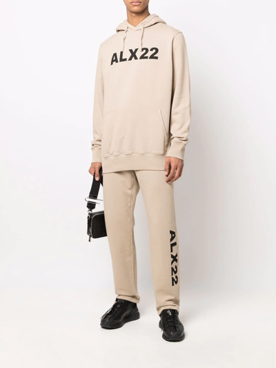 Shop Alyx Logo-print Hoodie In Nude