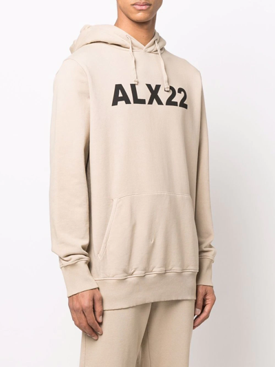 Shop Alyx Logo-print Hoodie In Nude