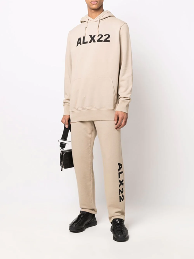 Shop Alyx Logo-print Track Pants In Nude