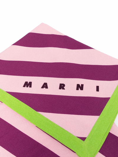 Shop Marni Striped Bath Towel In Rosa