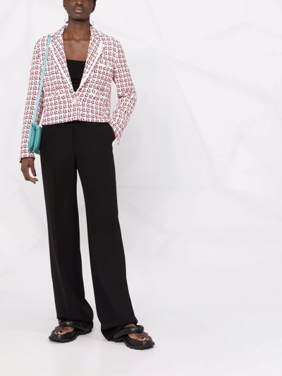Ferragamo Patterned Boxy Jacket In Weiss