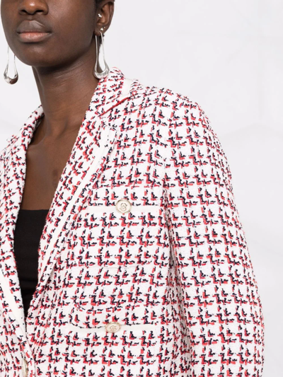 Ferragamo Patterned Boxy Jacket In Weiss