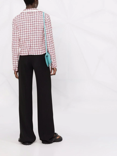 Ferragamo Patterned Boxy Jacket In Weiss