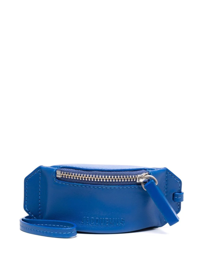 Shop Jacquemus Keyring Zip Wallet In Blau