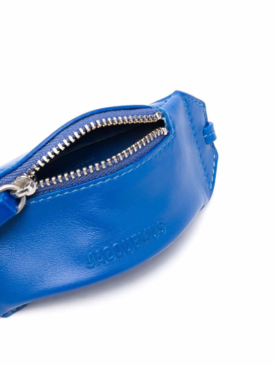 Shop Jacquemus Keyring Zip Wallet In Blau