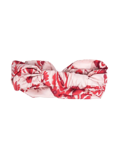 Shop Etro Knotted Floral-print Headband In Rosa