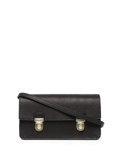 Shop Agnès B. Double-clasp Crossbody Bag In Black