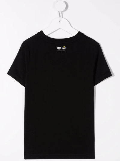 Shop Karl Lagerfeld Logo-print Organic Cotton T-shirt In Black