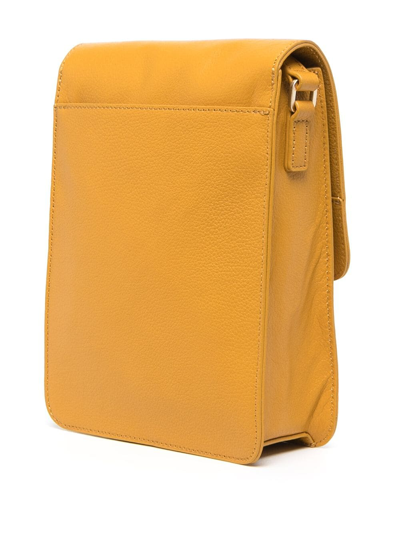 Shop Agnès B. Crossbody Leather Messenger Bag In Yellow