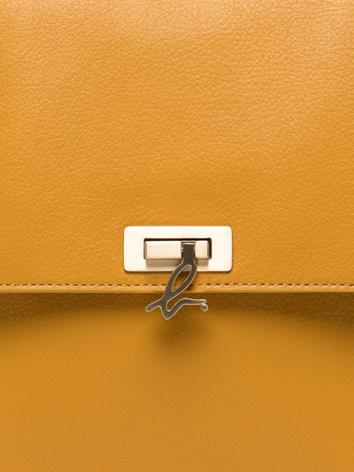 Shop Agnès B. Crossbody Leather Messenger Bag In Yellow