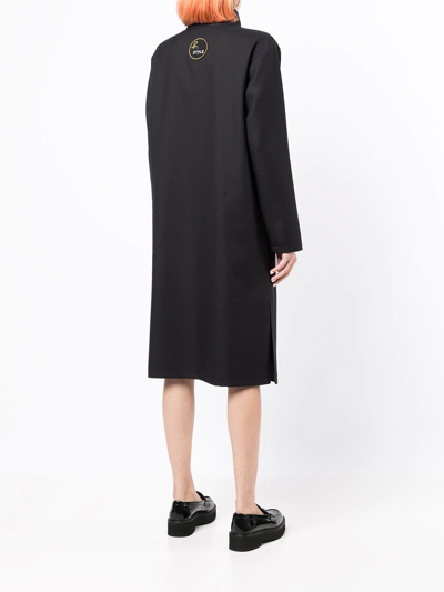 Shop Agnès B. Wool Shift Midi Dress In Black