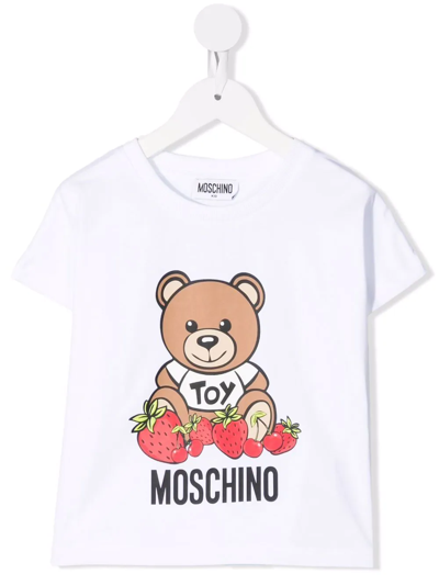 Shop Moschino Toy-bear Print T-shirt In White