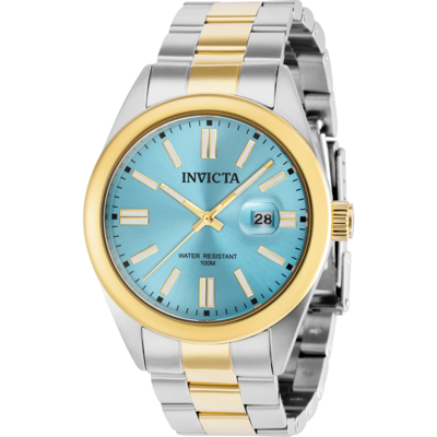 Shop Invicta Pro Diver Quartz Light Blue Dial Mens Watch 38469 In Blue,gold Tone,silver Tone,two Tone