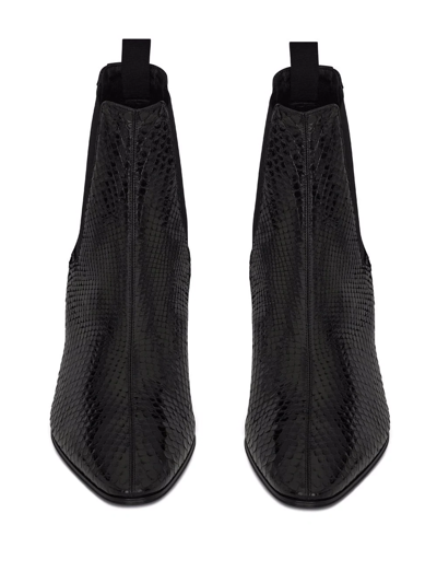 Shop Saint Laurent Vassili 60 Python Skin Boots In Black