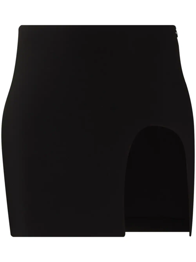 Shop Monot Side-slit Mini Skirt In Black