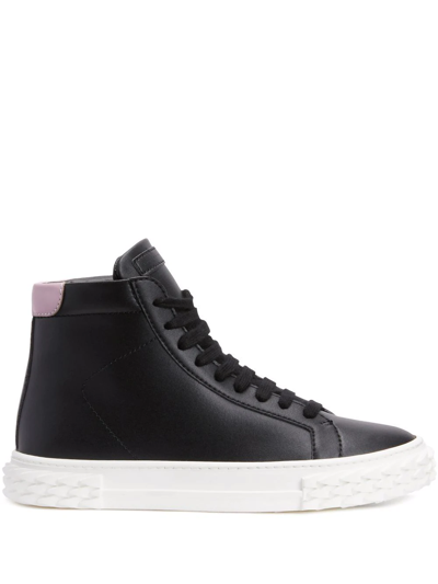 Shop Giuseppe Zanotti Hi-top Lace-up Sneakers In Black